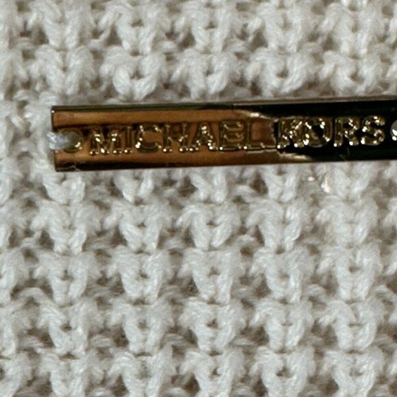 Michael Kors Sweater Womens Medium Beige Knit Turtle Neck Rib Cuffs Split Hem - Picture 10 of 10